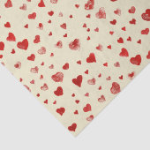 Niedliches Wasserfarbenrotes Herz auf Beige Seidenpapier (Detail)