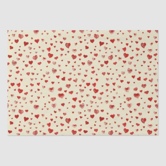 Niedliches Wasserfarbenrotes Herz auf Beige Seidenpapier (Vorderseite)