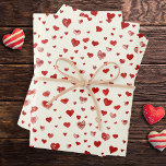 Niedliches Wasserfarbenrotes Herz auf Elfenbeinwei Geschenkpapier Set<br><div class="desc">Express Zuneigung mit handgemalten Wasserfarbenherzen auf Weiß,  Geschenkverpackung zum Geburtstag,  Valentinstag,  Muttertag,  Babydusche,  Brautparty oder Entcoupage und andere Heimwerker</div>