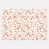 Niedliches Wasserfarbenrotes Herz auf Elfenbeinwei Geschenkpapier Set (Vorderseite)