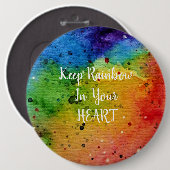 Niedliches Wasserfarbenstrahlherz Button (Vorne & Hinten)