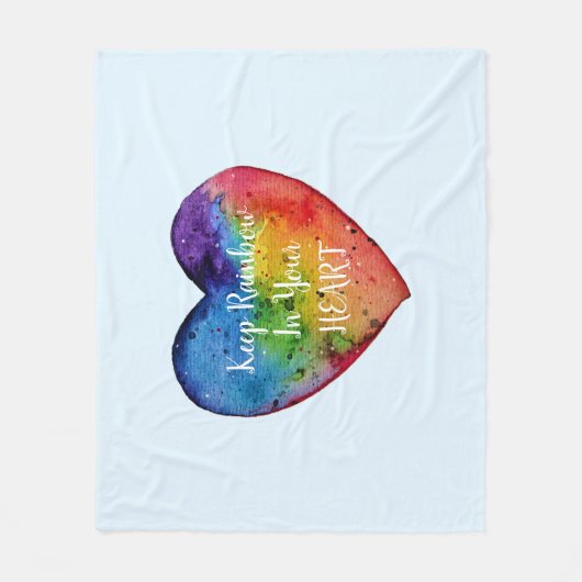 Niedliches Wasserfarbenstrahlherz Fleecedecke (Vorderseite)