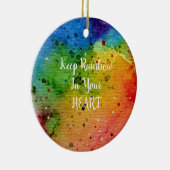 Niedliches Wasserfarbenstrahlherz Keramikornament (Rechts)