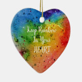 Niedliches Wasserfarbenstrahlherz Keramikornament (Rechts)