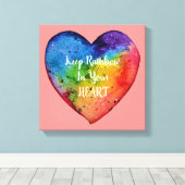 Niedliches Wasserfarbenstrahlherz Leinwanddruck (Insitu (Holzboden))