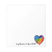 Niedliches Wasserfarbenstrahlherz Notizblock (Vorderseite)