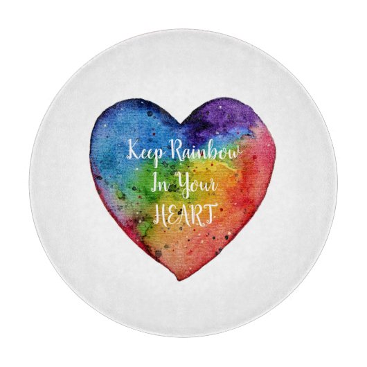 Niedliches Wasserfarbenstrahlherz Schneidebrett (Vorderseite)