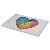 Niedliches Wasserfarbenstrahlherz Schneidebrett (Ecke)