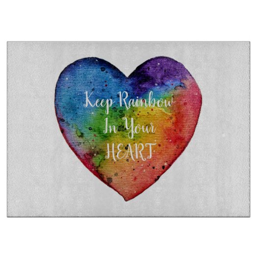 Niedliches Wasserfarbenstrahlherz Schneidebrett (Vorderseite)