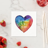 Niedliches Wasserfarbenstrahlherz Serviette (Beispiel)