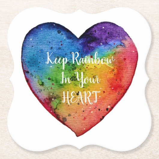 Niedliches Wasserfarbenstrahlherz Untersetzer (Vorderseite)