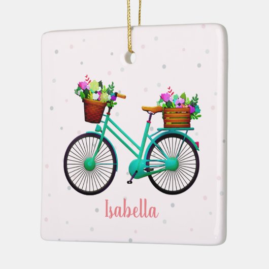 Niedliches Wasserfarbrad Keramikornament (Links)