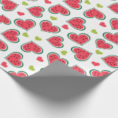 Niedliches Wassermelon Girly Melons Fruchtmuster Geschenkpapier (Ecke)