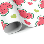Niedliches Wassermelon Girly Melons Fruchtmuster Geschenkpapier (Rolleneckpunkt)