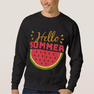 Niedliches Wassermelon Hallo Sommer Früchte Vintag Sweatshirt