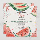 Niedliches Wassermelon Pun Erster Geburtstag Einladung (Vorne/Hinten)