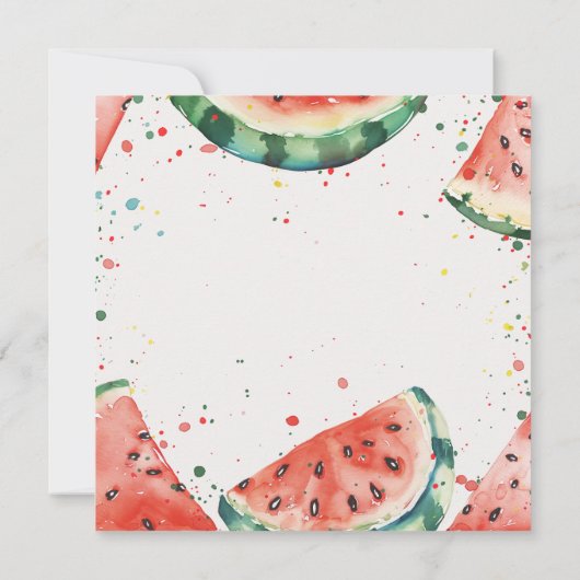 Niedliches Wassermelon Pun Erster Geburtstag Einladung (Rückseite)