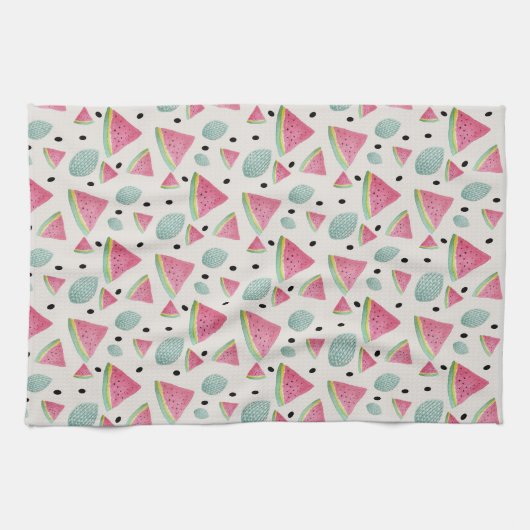 Niedliches Wassermelon Wasserfarbe Handgestrichen Geschirrtuch (Horizontal)
