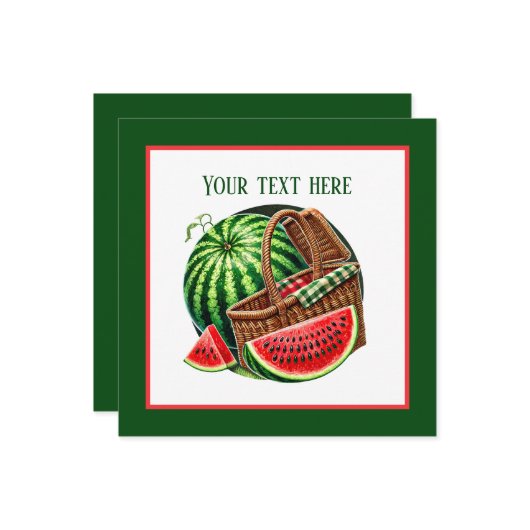 Niedliches Wassermelone Festival Party Einladung (Vorderseite/Rückseite Beispiel)