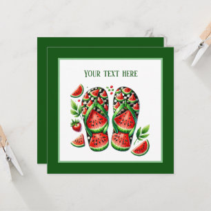 Niedliches Wassermelone gedreht Flop Beach Party Einladung