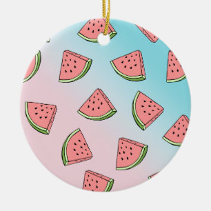 Niedliches Wassermelone-Muster pastellfarben pink  Keramik Ornament