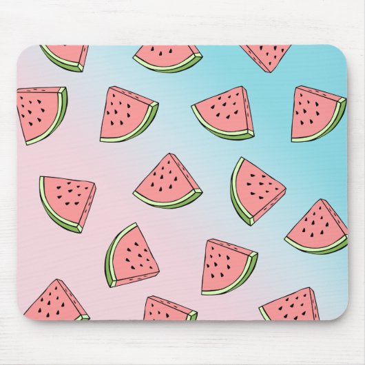 Niedliches Wassermelone-Muster pastellfarben pink Mousepad (Vorne)
