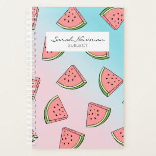 Niedliches Wassermelone-Muster pastellfarben pink Planer