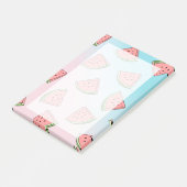 Niedliches Wassermelone-Muster pastellfarben pink  Post-it Klebezettel (angewinkelt)