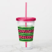Niedliches Wassermelone Muster Pink & Green Acryltrinkbecher (Vorderseite)