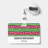 Niedliches Wassermelone Muster Pink & Green Ausweis (Rückseite mit Ausziehbar)