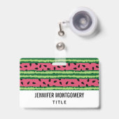Niedliches Wassermelone Muster Pink & Green Ausweis (Vorderseite mit Ausziehbar)