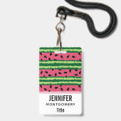 Niedliches Wassermelone Muster Pink & Green Ausweis (Back with Lanyard)