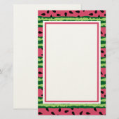 Niedliches Wassermelone Muster Pink & Green Briefpapier (Vorne/Hinten)