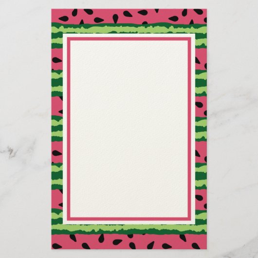 Niedliches Wassermelone Muster Pink & Green Briefpapier (Vorderseite)