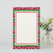 Niedliches Wassermelone Muster Pink & Green Briefpapier (Stehend Vorderseite)