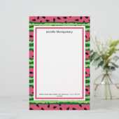 Niedliches Wassermelone Muster Pink & Green Briefpapier (Stehend Vorderseite)