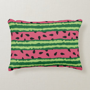 Niedliches Wassermelone Muster Pink & Green Dekokissen