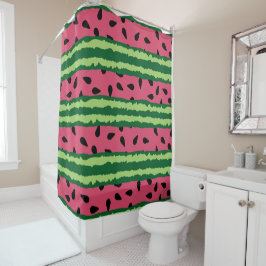 Niedliches Wassermelone Muster Pink & Green Duschvorhang