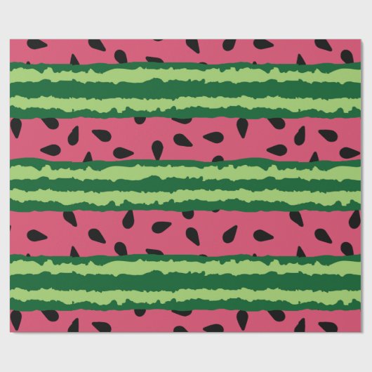 Niedliches Wassermelone Muster Pink & Green Geschenkpapier (Flach)