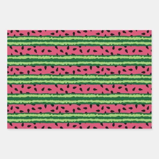 Niedliches Wassermelone Muster Pink & Green Geschenkpapier Set (Vorderseite)