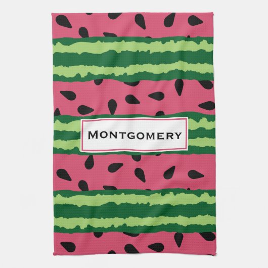 Niedliches Wassermelone Muster Pink & Green Geschirrtuch (Vertikal)