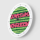 Niedliches Wassermelone Muster Pink & Green Große Wanduhr (Winkel)