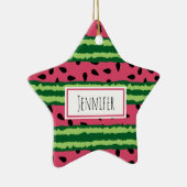 Niedliches Wassermelone Muster Pink & Green Keramik Ornament (Rechts)