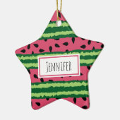 Niedliches Wassermelone Muster Pink & Green Keramik Ornament (Links)