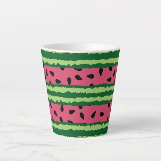 Niedliches Wassermelone Muster Pink & Green Milchtasse (Vorderseite)