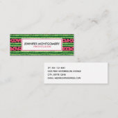 Niedliches Wassermelone Muster Pink & Green Mini Visitenkarte (Vorne/Hinten)