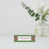 Niedliches Wassermelone Muster Pink & Green Mini Visitenkarte (Stehend Vorderseite)