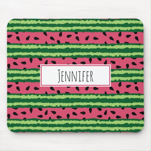 Niedliches Wassermelone Muster Pink & Green Mousepad (Vorne)