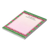 Niedliches Wassermelone Muster Pink & Green Notizblock (Rotiert)