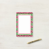 Niedliches Wassermelone Muster Pink & Green Post-it Klebezettel (Auf Schreibtisch)